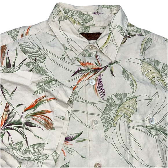Tori Richard Hawaiian Men's‎  Medium Button Up Short Sleeve, Silk Linen Blend - Picture 2 of 8
